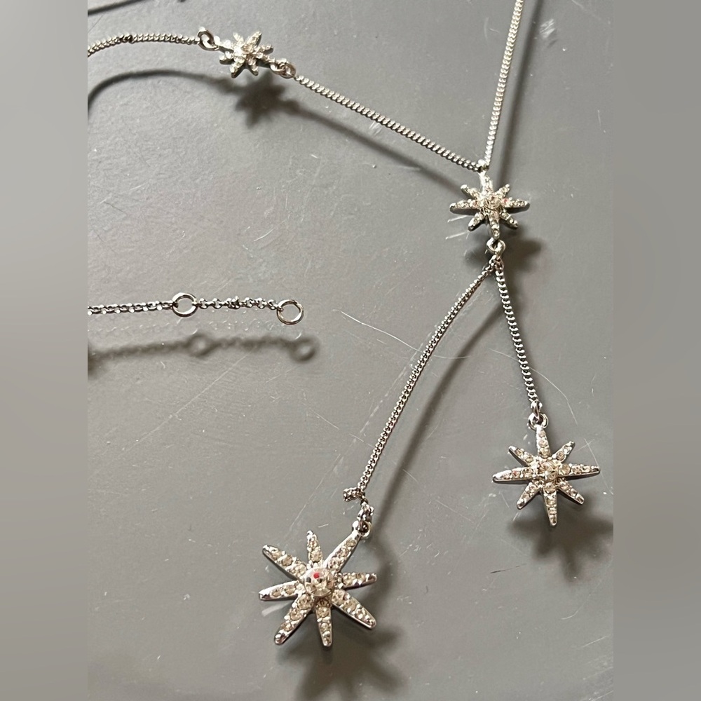 J.Crew Elegant Silver Starburst Necklace